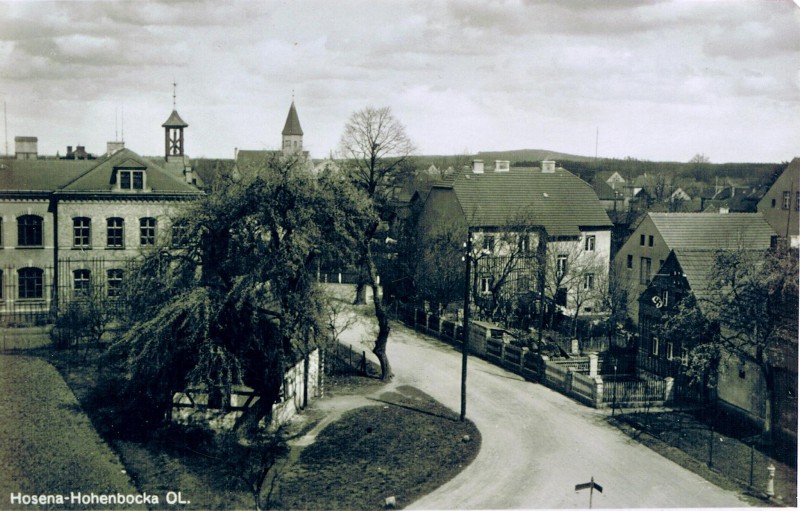 Hosena, Blick auf die Schule, ca. 1940