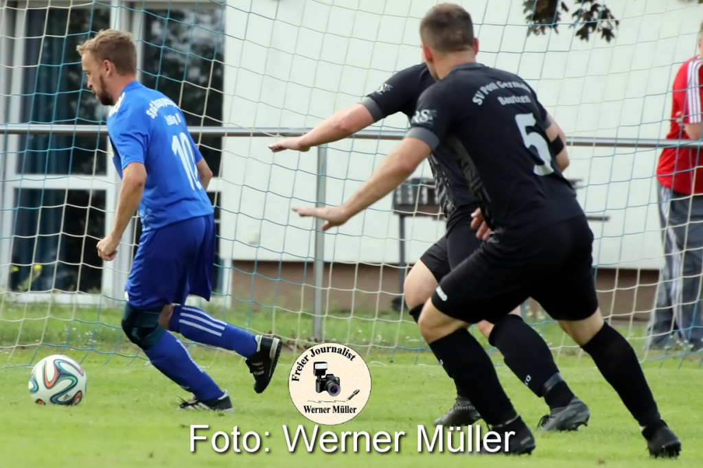 2022-09-03 SV Zeiig in blau -SV Post GermaniaBautzen in schwarz1:2 (1:0)  Fotio: Werner Mller