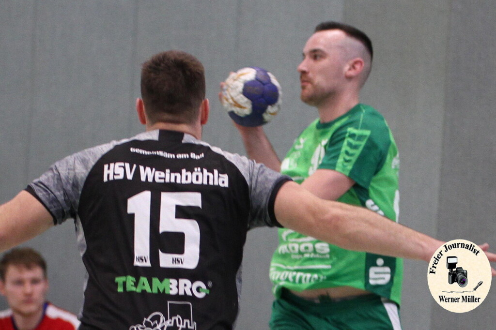 2023-04-22 LHV Hoyerswerda in grn - HSV Weinbhla in sachwarz 32:30 Foto: Werner Mllerr