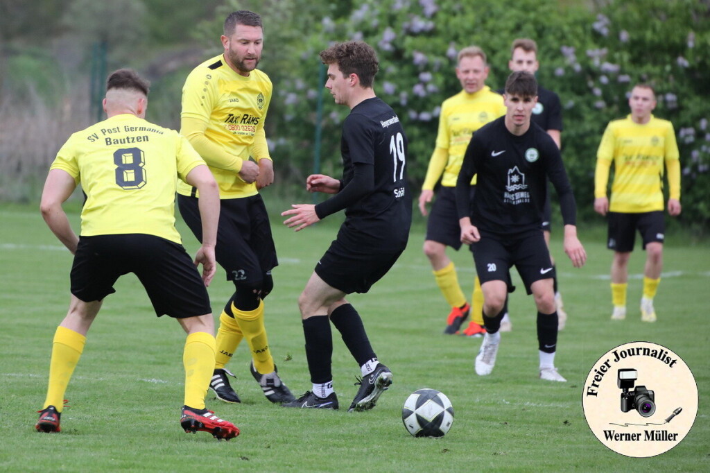 2024-04-20SV Post Germania Bautzen in gelb -Hoyerswerdawer FC in schwarz3:2 (3:1)Foto: Werner Mller